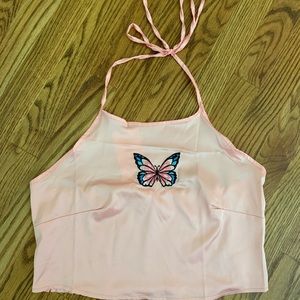 ROMWE satin halter top